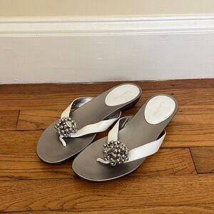 NWOB Calvin Klein Silver and White Sandals